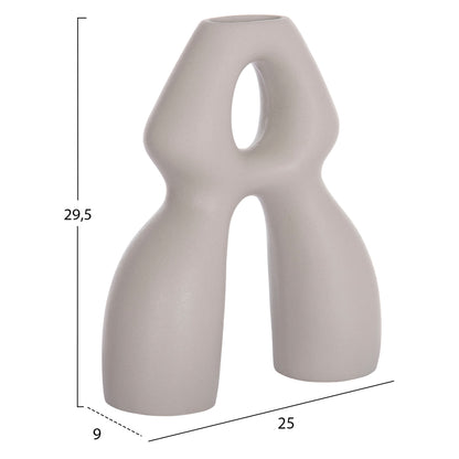 Ceramic Table Decor Isil Hm4598.03 Matte Grey 26x9.5x29.5hcm.