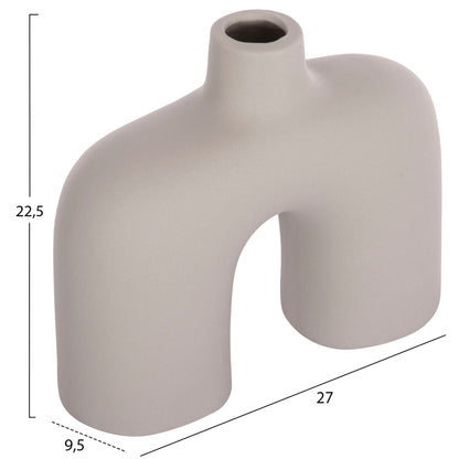 Ceramic Table Decor Isil Hm4600.03 Matte Grey  27x9,5x22,5h Cm.