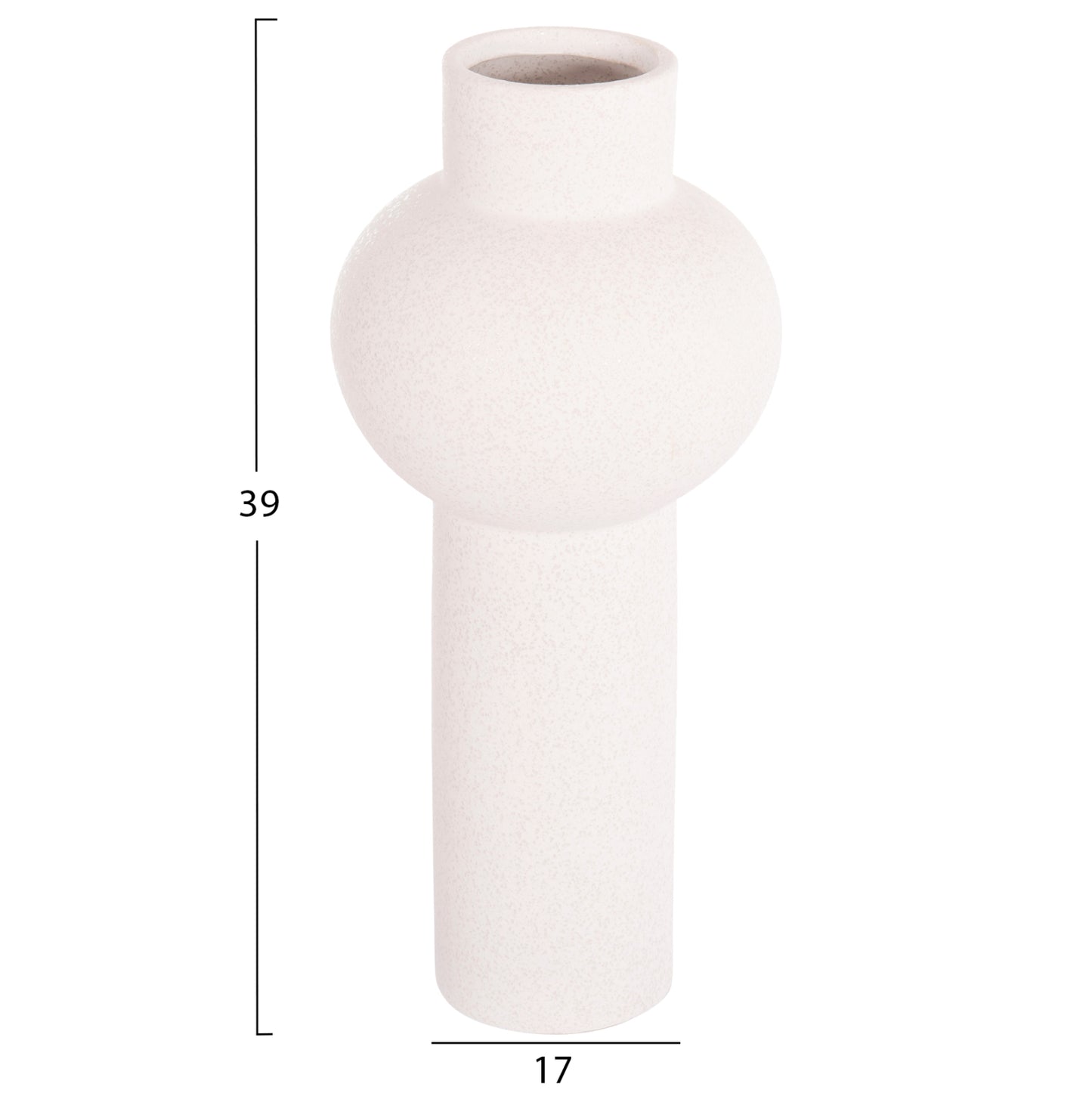 Ceramic Table Decor Scepter Hm4604.01 Off White With Crystallisation Φ17x39hcm.