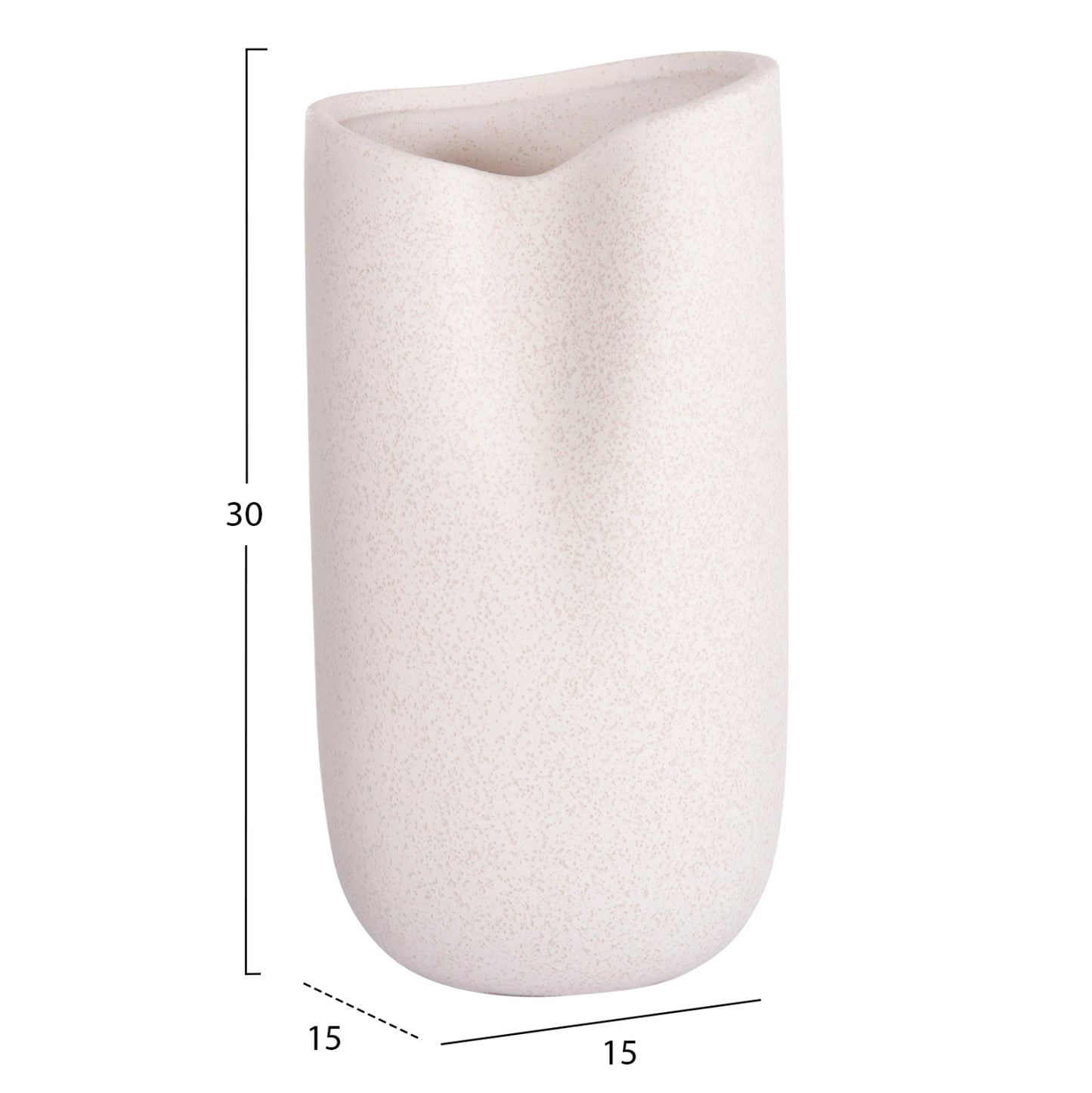 Ceramic Table Decor Glaze Hm4607.01 Off White With Crystallisation 15,2x15x30hcm