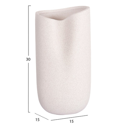 Ceramic Table Decor Glaze Hm4607.01 Off White With Crystallisation 15,2x15x30hcm