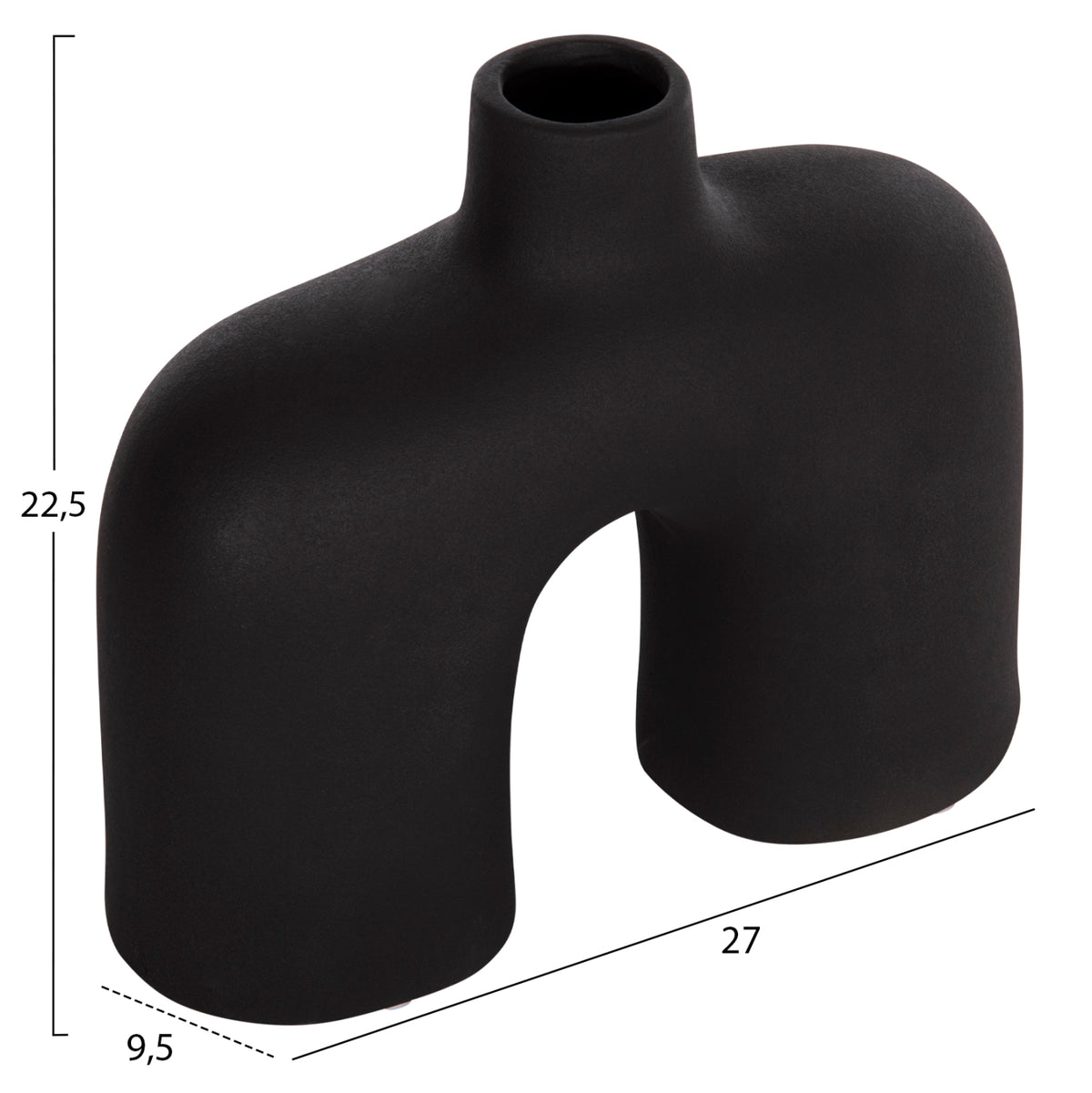 Ceramic Table Decor Isil Hm4600.02 Matte Black 27x9,5x22,5Η Cm.