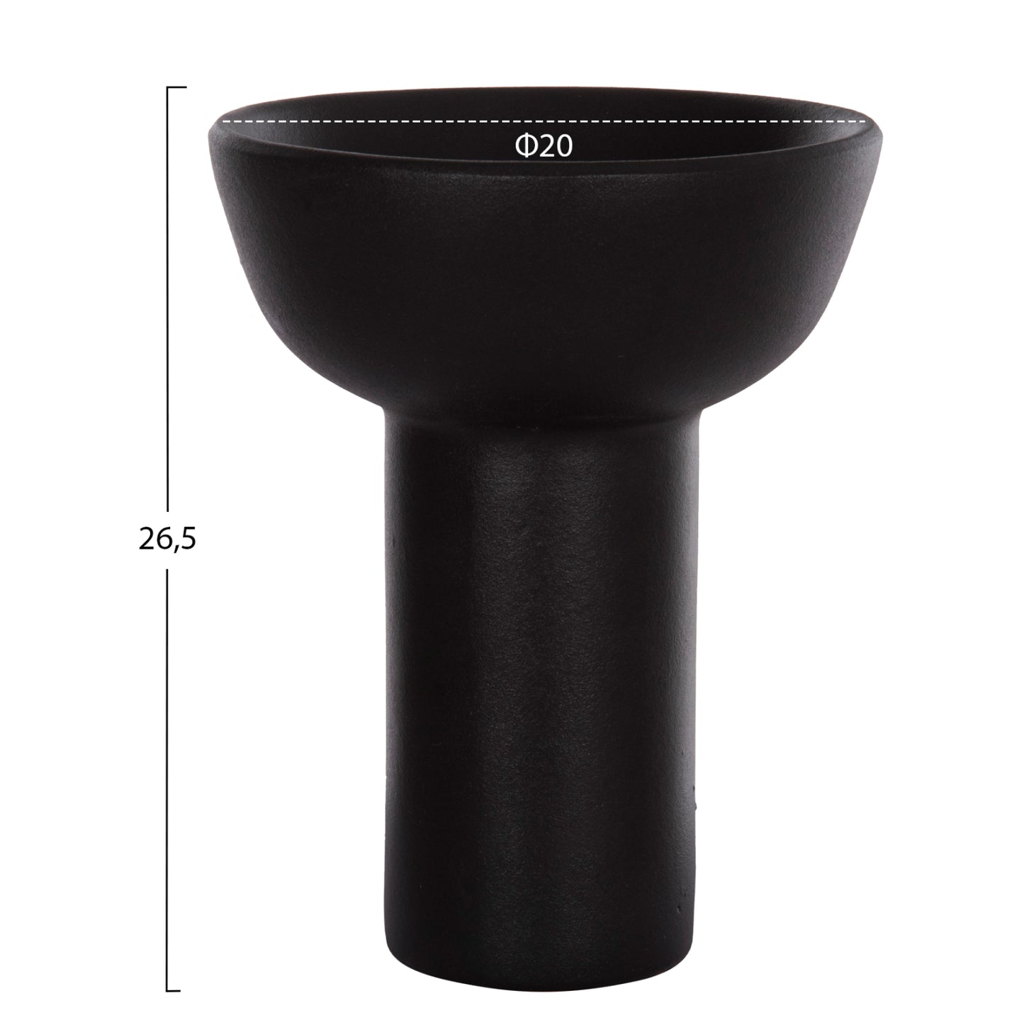 Ceramic Table Decor Elendil Hm4603.02 Matte Black Φ20x26.5hcm.