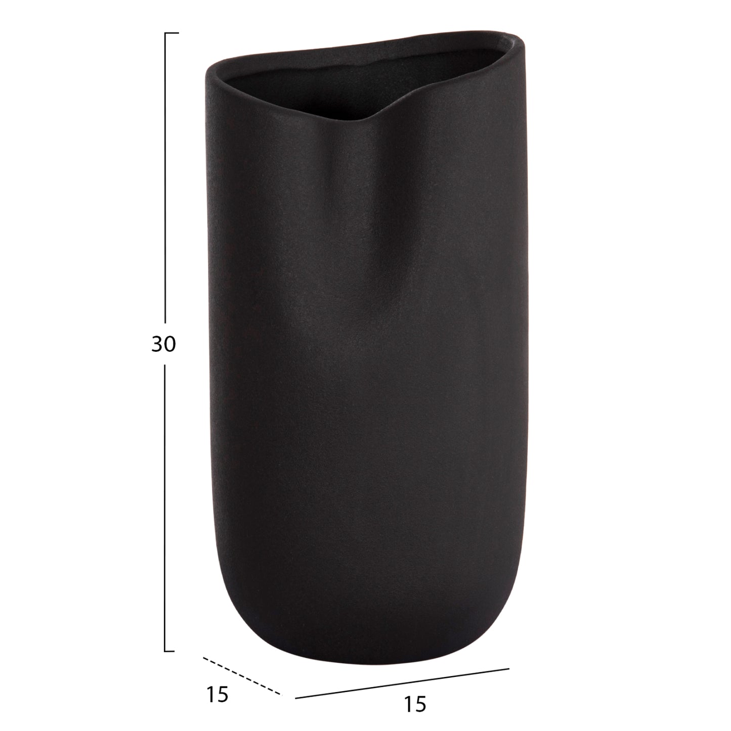 Ceramic Table Decor Glaze Hm4607.02 Matte Black 15,2x15x30hcm