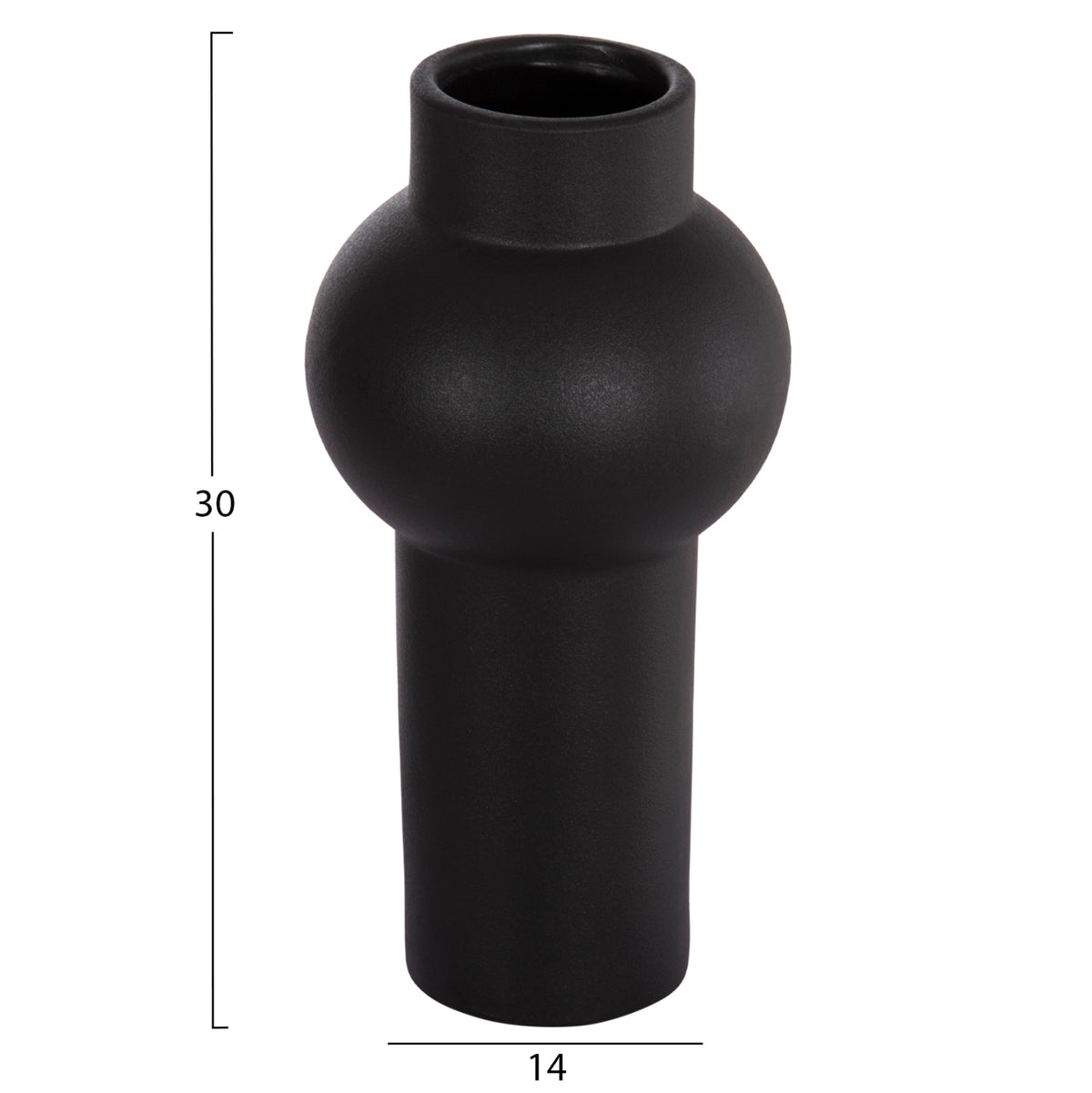 Ceramic Table Decor Scepter Hm4605.02 Matte Black Φ15x30hcm.