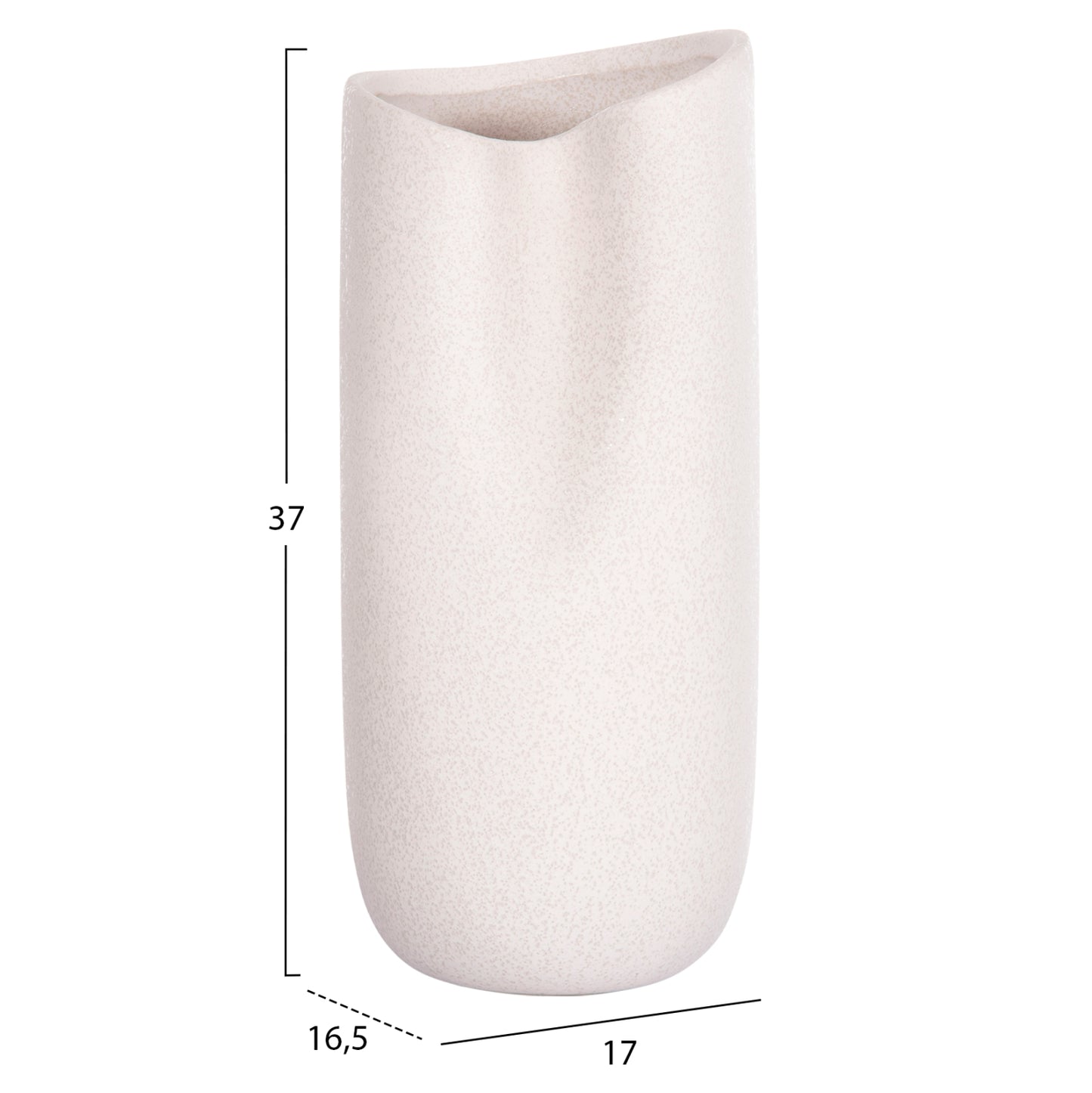 Ceramic Table Decor Glaze Hm4606.01 Off White With Crystallisation 17x16.5x38hcm.