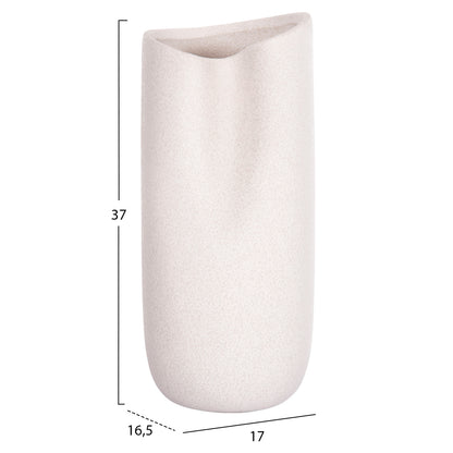 Ceramic Table Decor Glaze Hm4606.01 Off White With Crystallisation 17x16.5x38hcm.