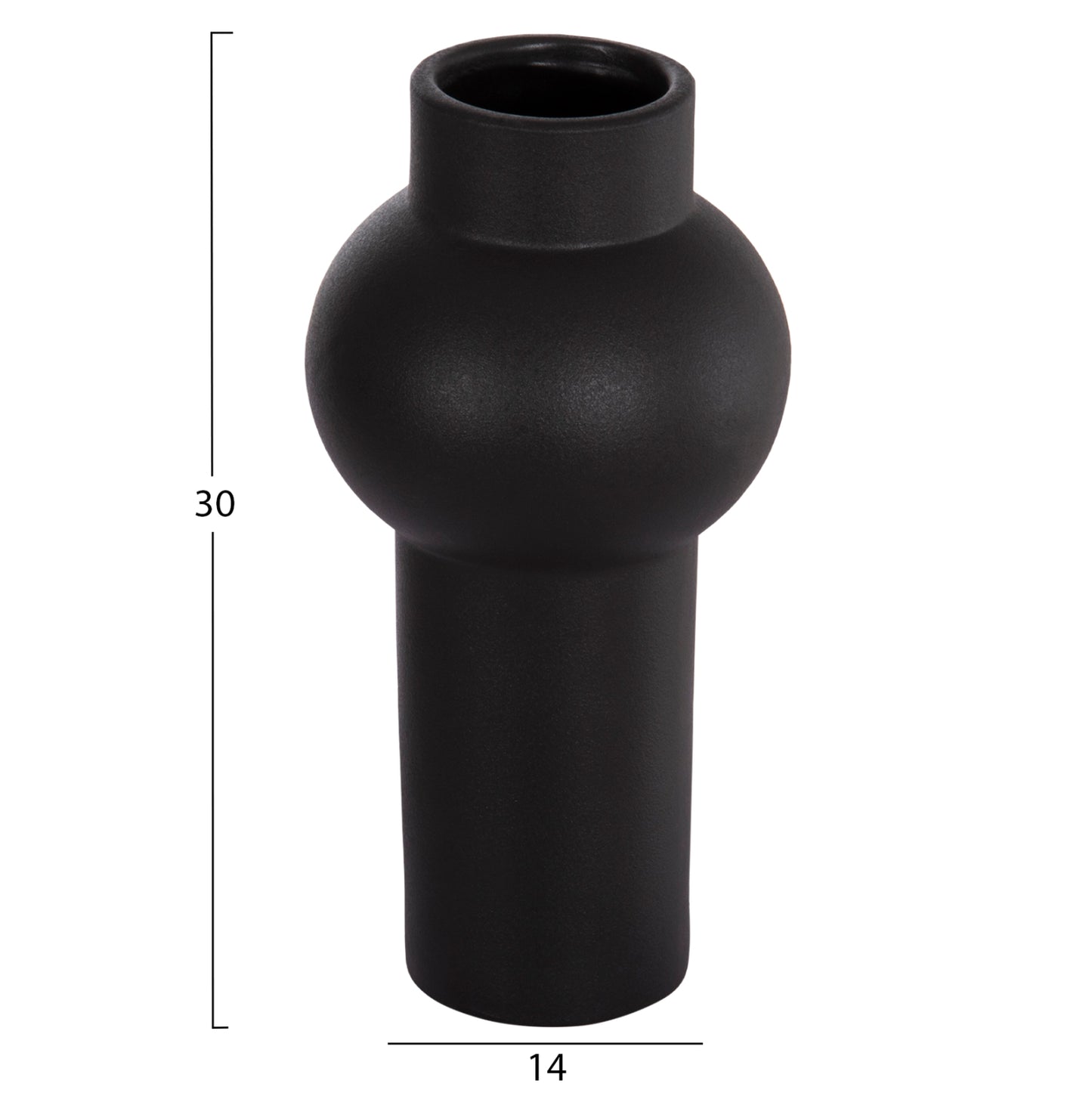 Ceramic Table Decor Scepter Hm4605.02 Matte Black Φ15x30hcm.
