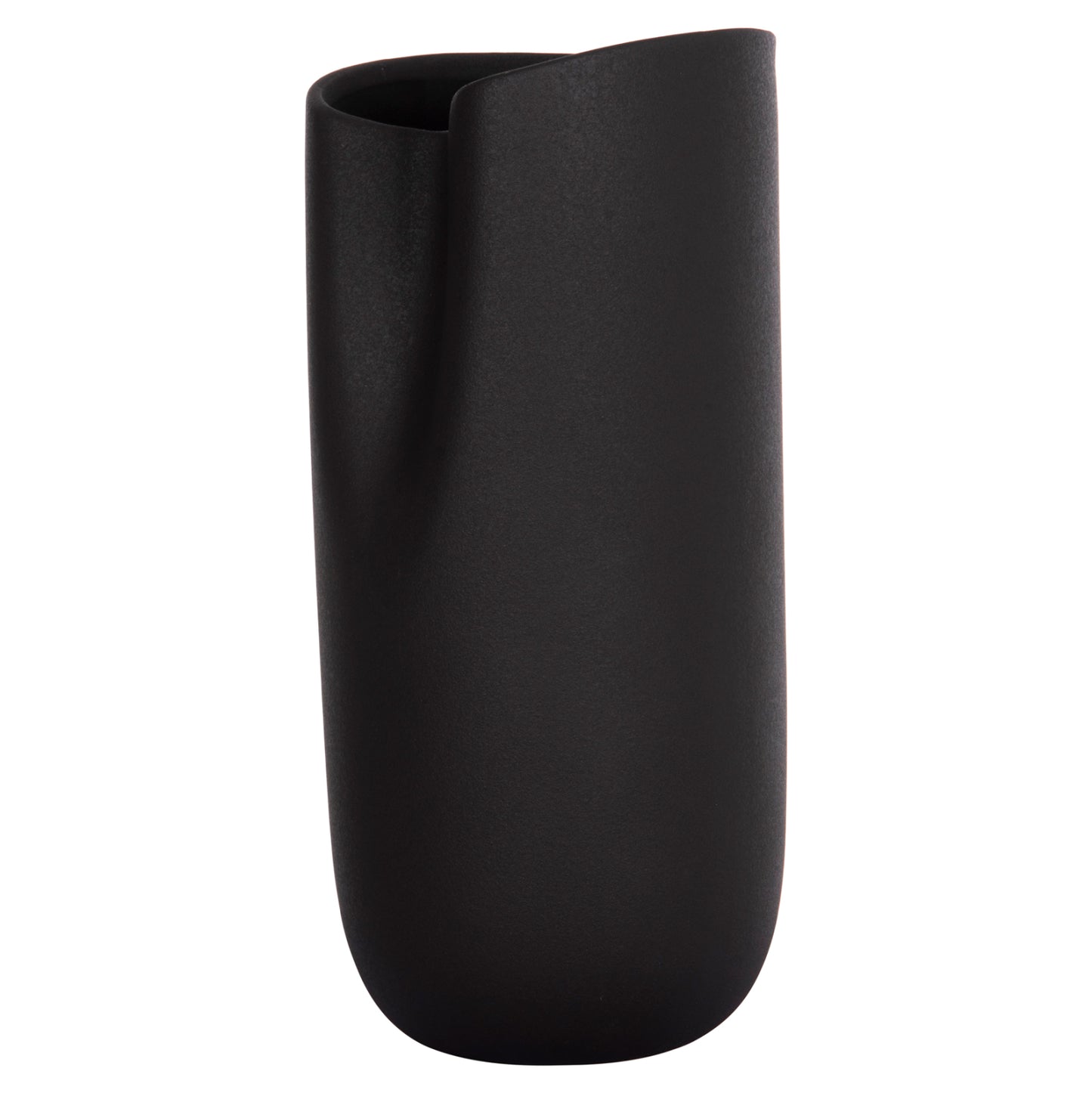 Ceramic Table Decor Glaze Hm4606.02 Matte Black 17x16.5x38hcm.
