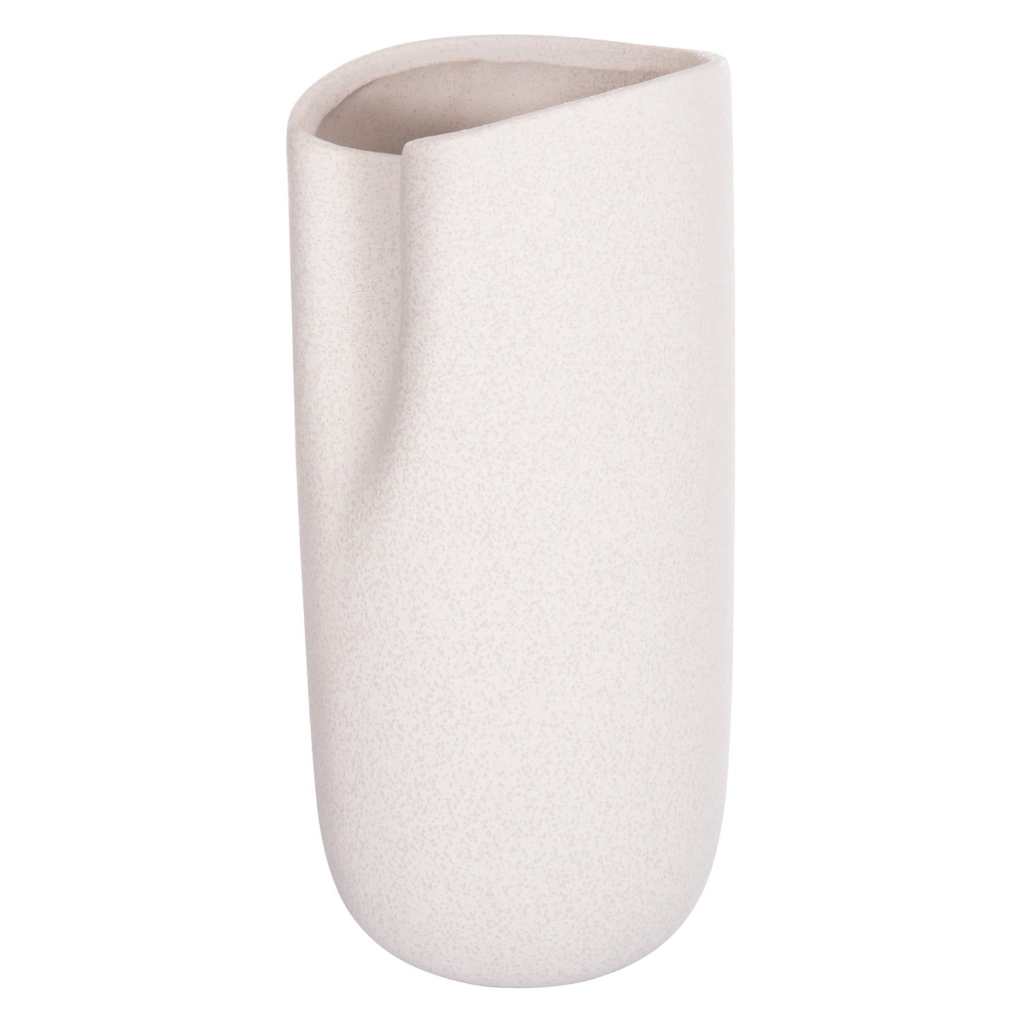 Ceramic Table Decor Glaze Hm4606.01 Off White With Crystallisation 17x16.5x38hcm.