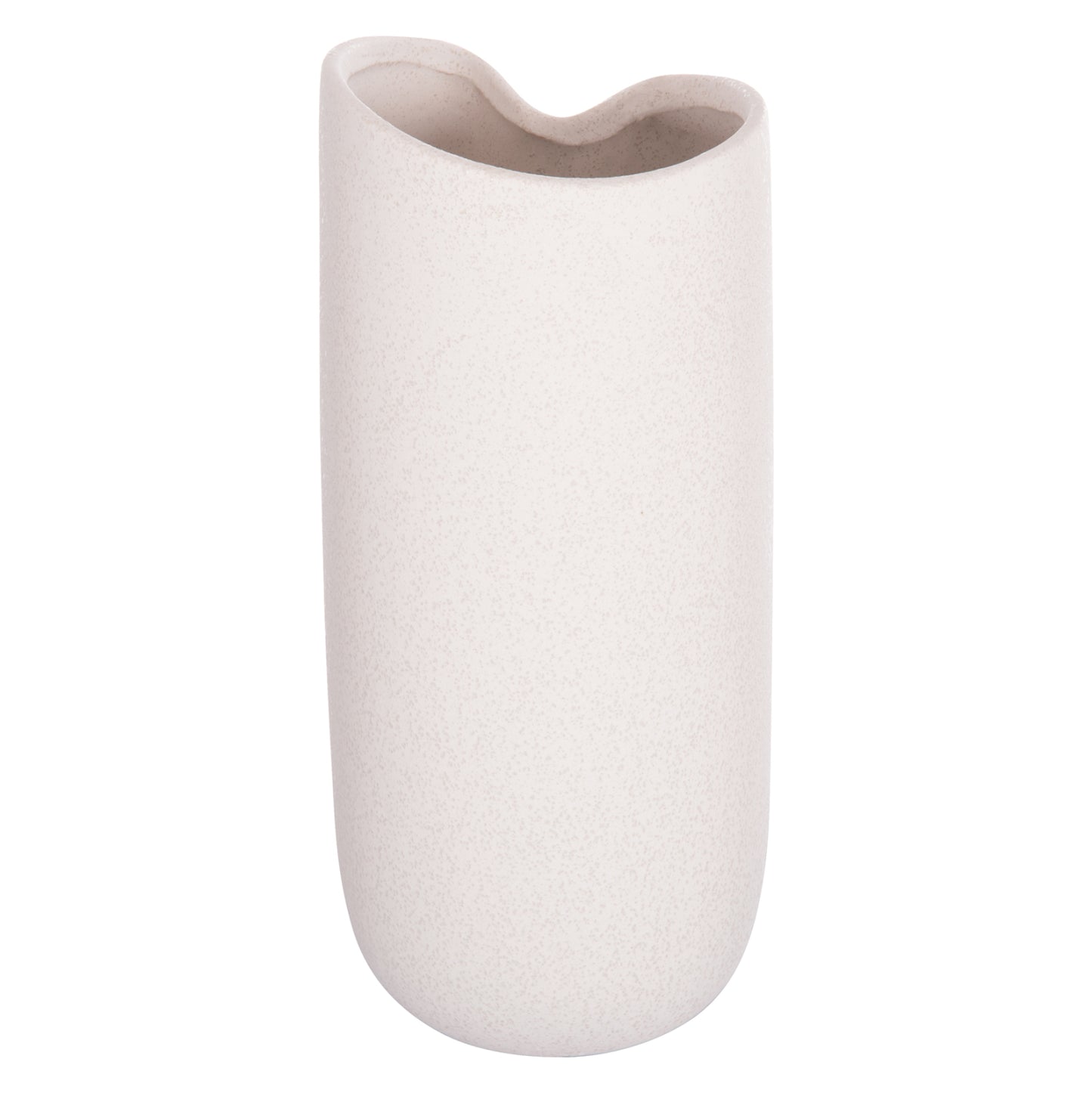 Ceramic Table Decor Glaze Hm4606.01 Off White With Crystallisation 17x16.5x38hcm.