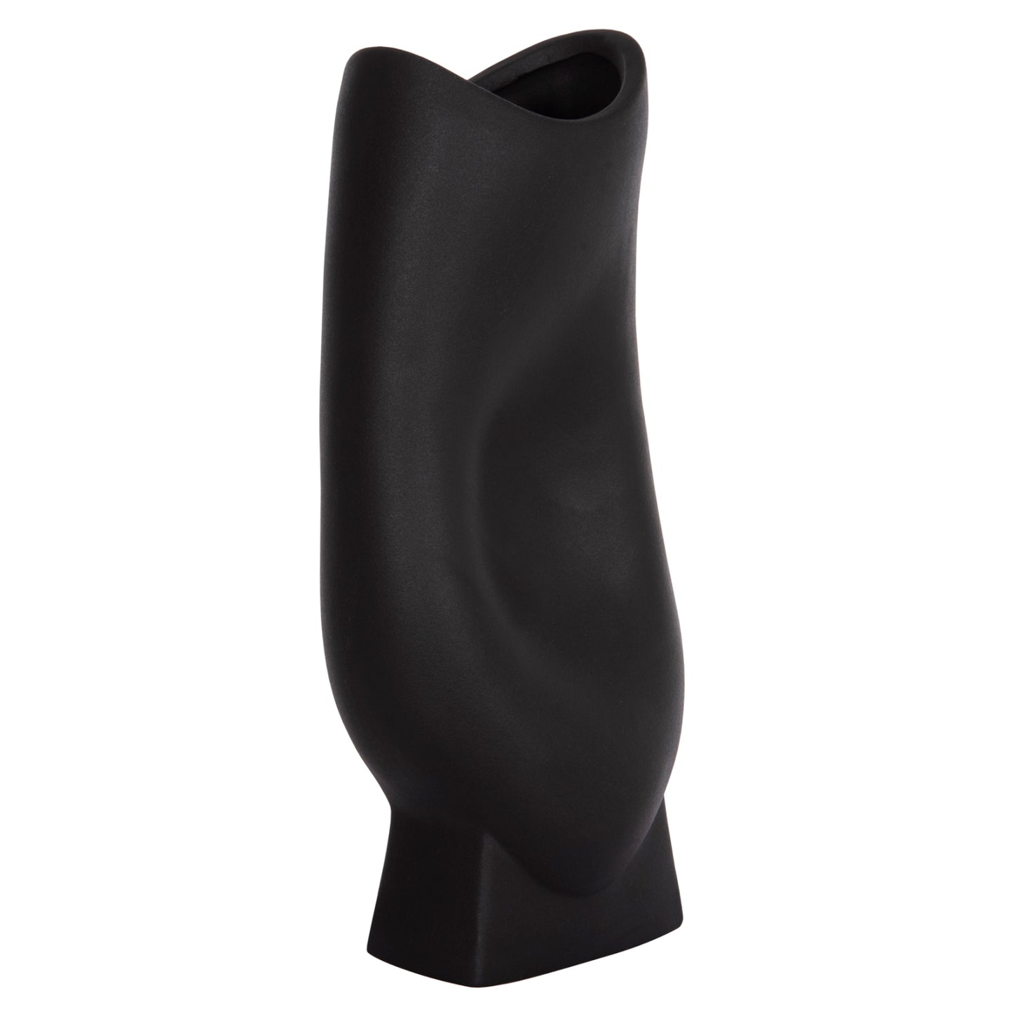 Ceramic Table Decor Series Glaze Hm4609.02 Matte Black 16.5x11x38hcm.