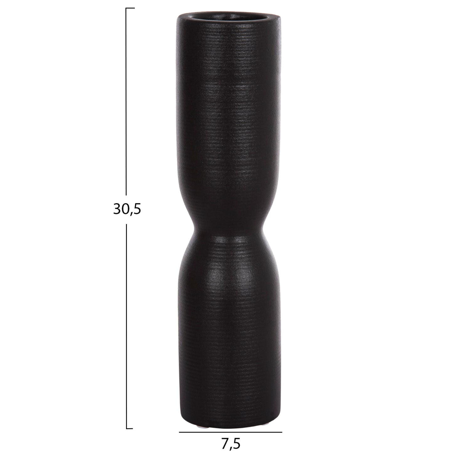 Ceramic Table Decor Scepter Hm4615.02 Matte Black Φ7.5x31hcm.