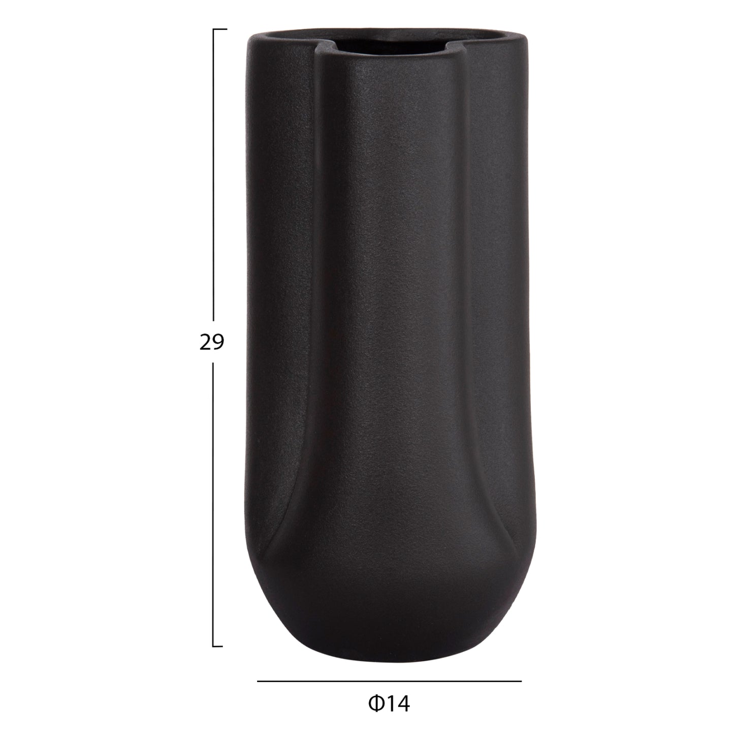Ceramic Table Decor Glaze Hm4612.02 Matte Black Φ14x29hcm.