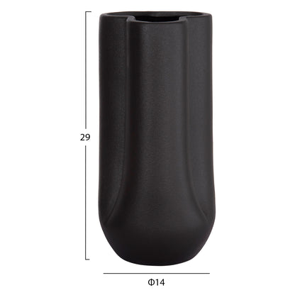 Ceramic Table Decor Glaze Hm4612.02 Matte Black Φ14x29hcm.