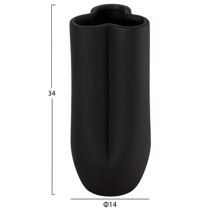 Ceramic Table Decor Glaze Hm4611.02 Matte Black Φ14x34hcm.