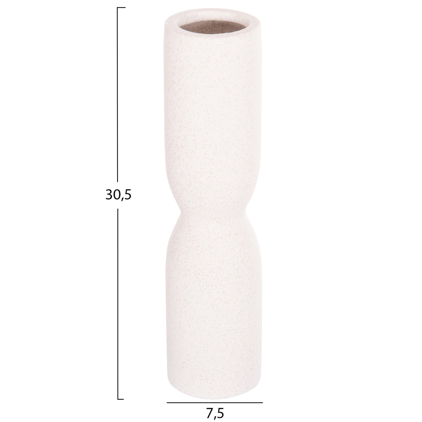 Ceramic Table Decor Scepter Hm4615.01 Off White With Crystallization Φ7.5x30.5hcm.