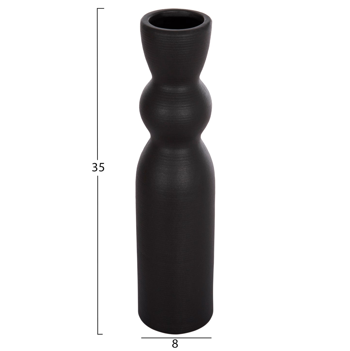 Ceramic Table Decor Scepter Hm4614.02 Matte Black Φ8.5x35hcm.