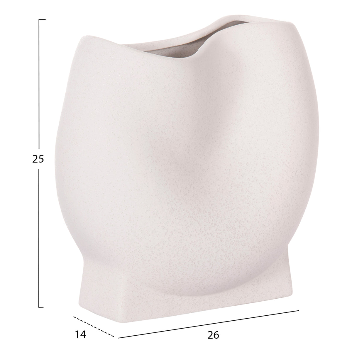 Ceramic Table Decor Glaze Hm4610.01 Off White With Crystallisation 26x14x25hcm