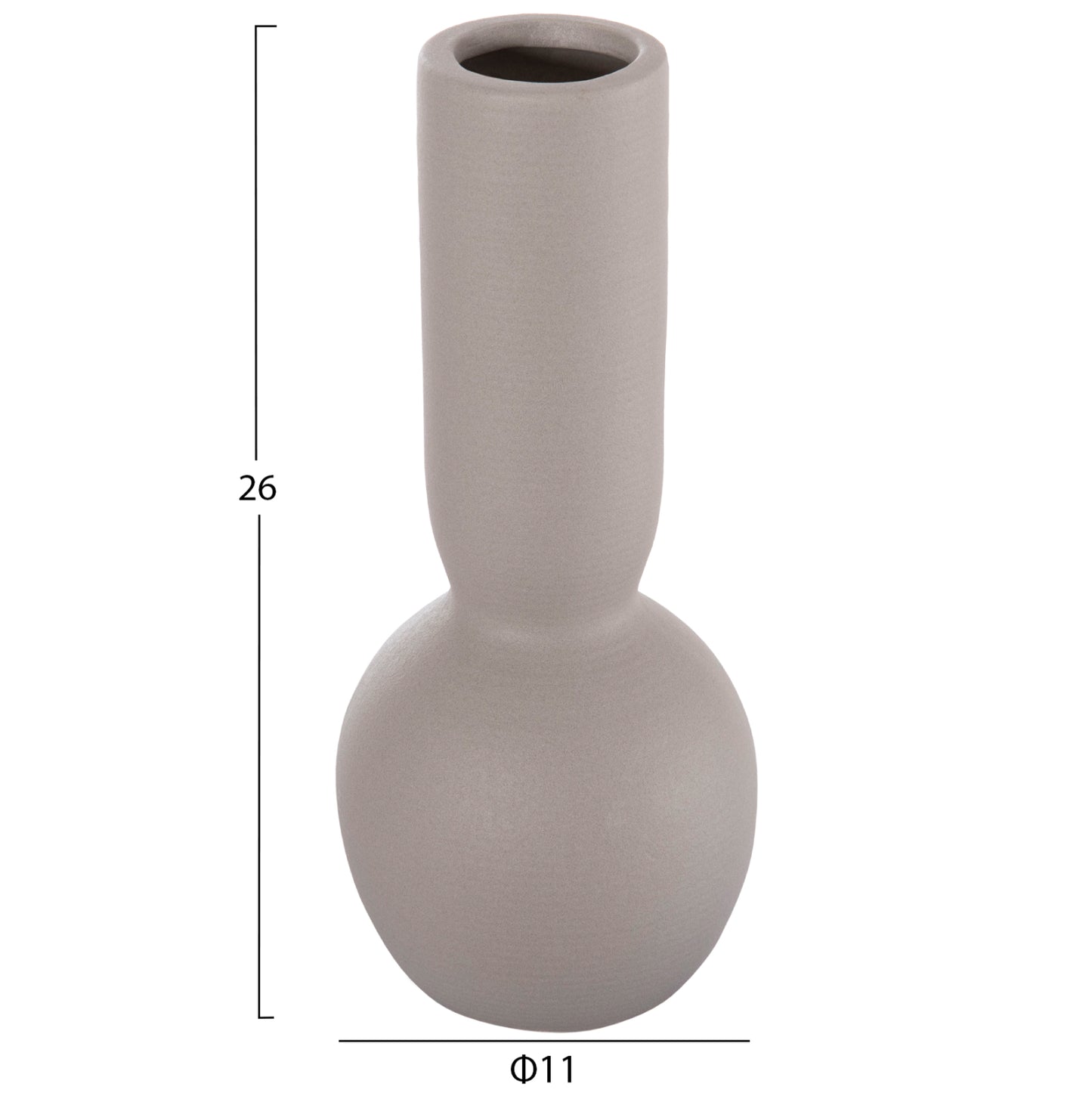 Ceramic Table Decor Galad Hm4616.02 Matte Grey Φ11x26hcm.