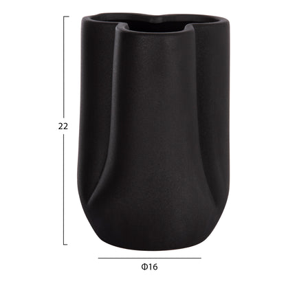 Ceramic Table Decor Glaze Hm4613.02 Matte Black Φ16x22hcm.