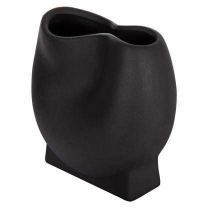 Ceramic Table Decor Glaze Hm4610.02 Matte Black 26x14x25hcm