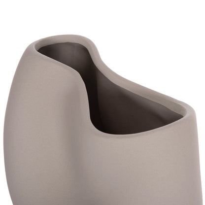 Ceramic Table Decor Glaze Hm4610.03 Matte Grey 26x14x25hcm