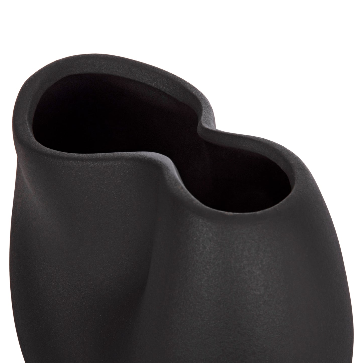 Ceramic Table Decor Glaze Hm4610.02 Matte Black 26x14x25hcm