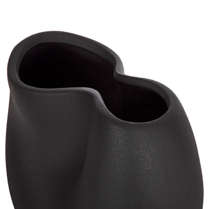 Ceramic Table Decor Glaze Hm4610.02 Matte Black 26x14x25hcm
