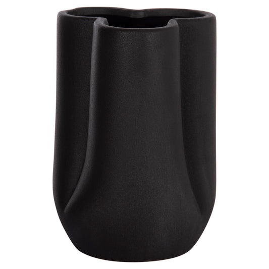 Ceramic Table Decor Glaze Hm4613.02 Matte Black Φ16x22hcm.