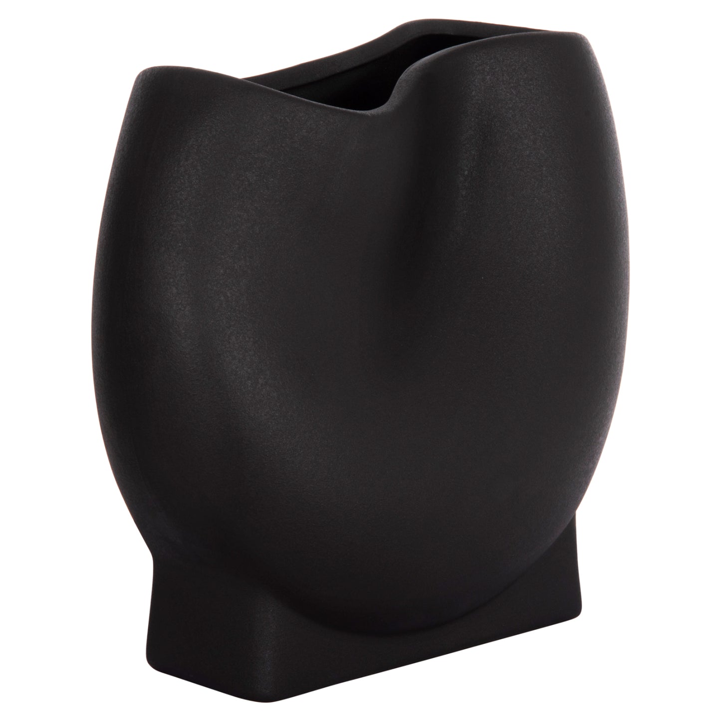 Ceramic Table Decor Glaze Hm4610.02 Matte Black 26x14x25hcm