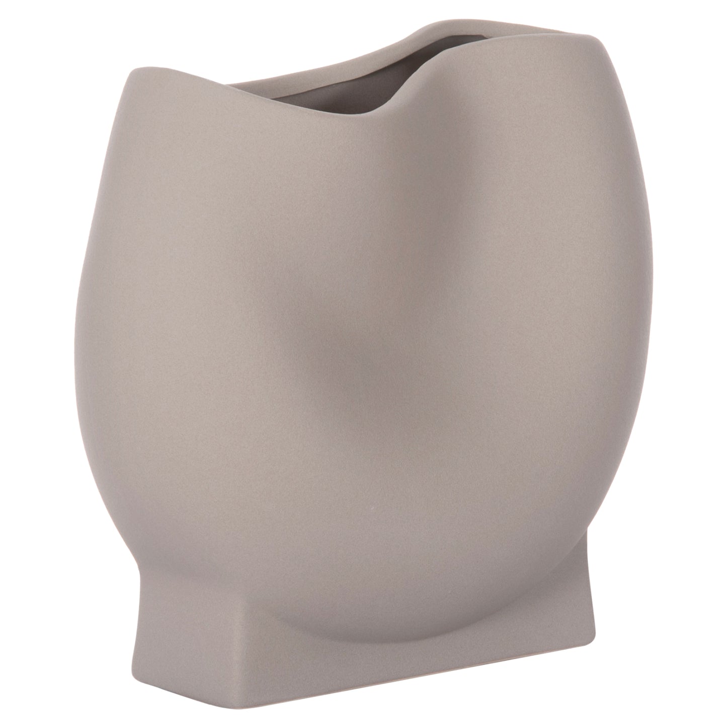 Ceramic Table Decor Glaze Hm4610.03 Matte Grey 26x14x25hcm