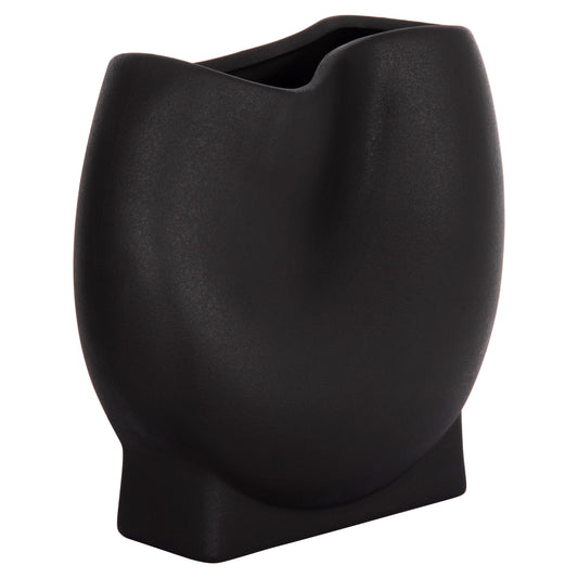 Ceramic Table Decor Glaze Hm4610.02 Matte Black 26x14x25hcm