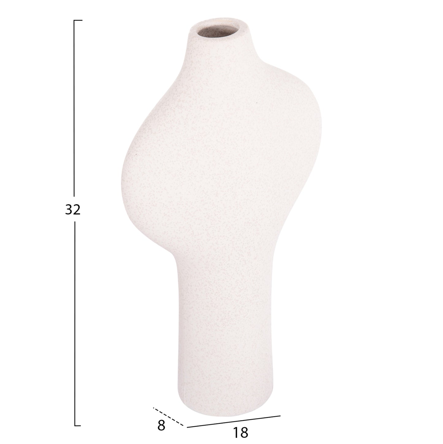 Ceramic Table Decor Series Arken Hm4621.01 Off White With Crystallisation 18x8x32hcm.