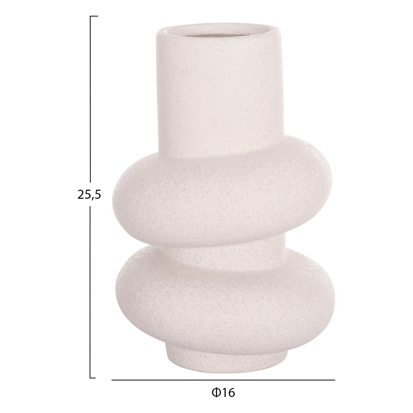 Ceramic Table Decor Rook Hm4627.01 Off White With Crystallisation Φ16x25,5hcm.