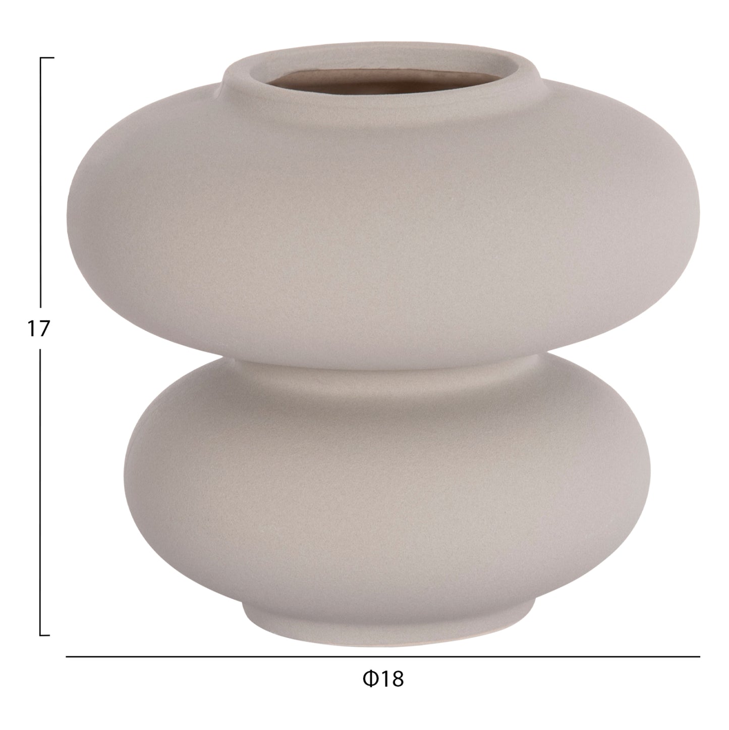 Ceramic Table Decor Rook Hm4629.03 Matte Grey Φ18x17hcm.