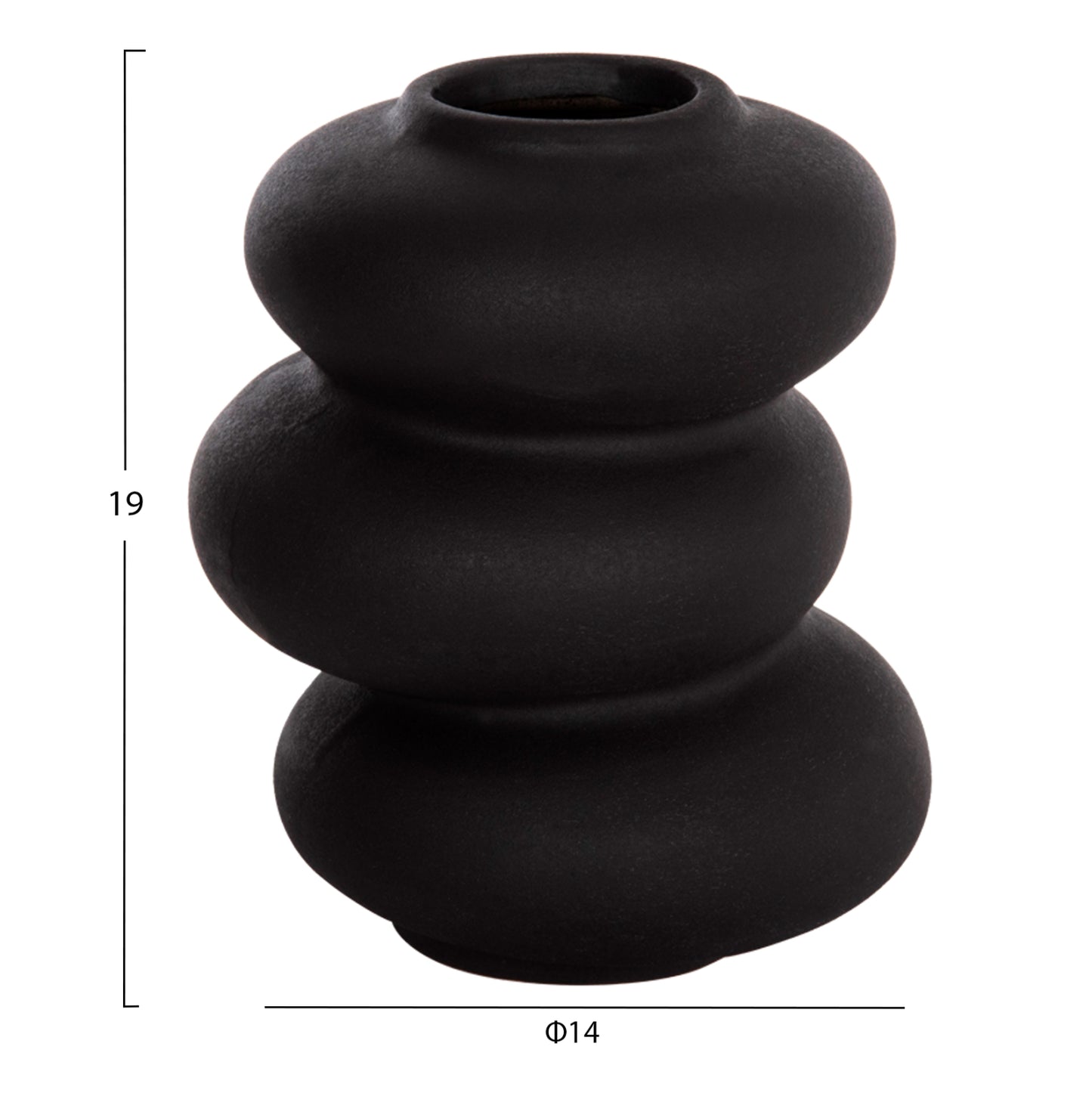 Ceramic Table Decor Rook Hm4628.02 Matte Black Φ14x19hcm.
