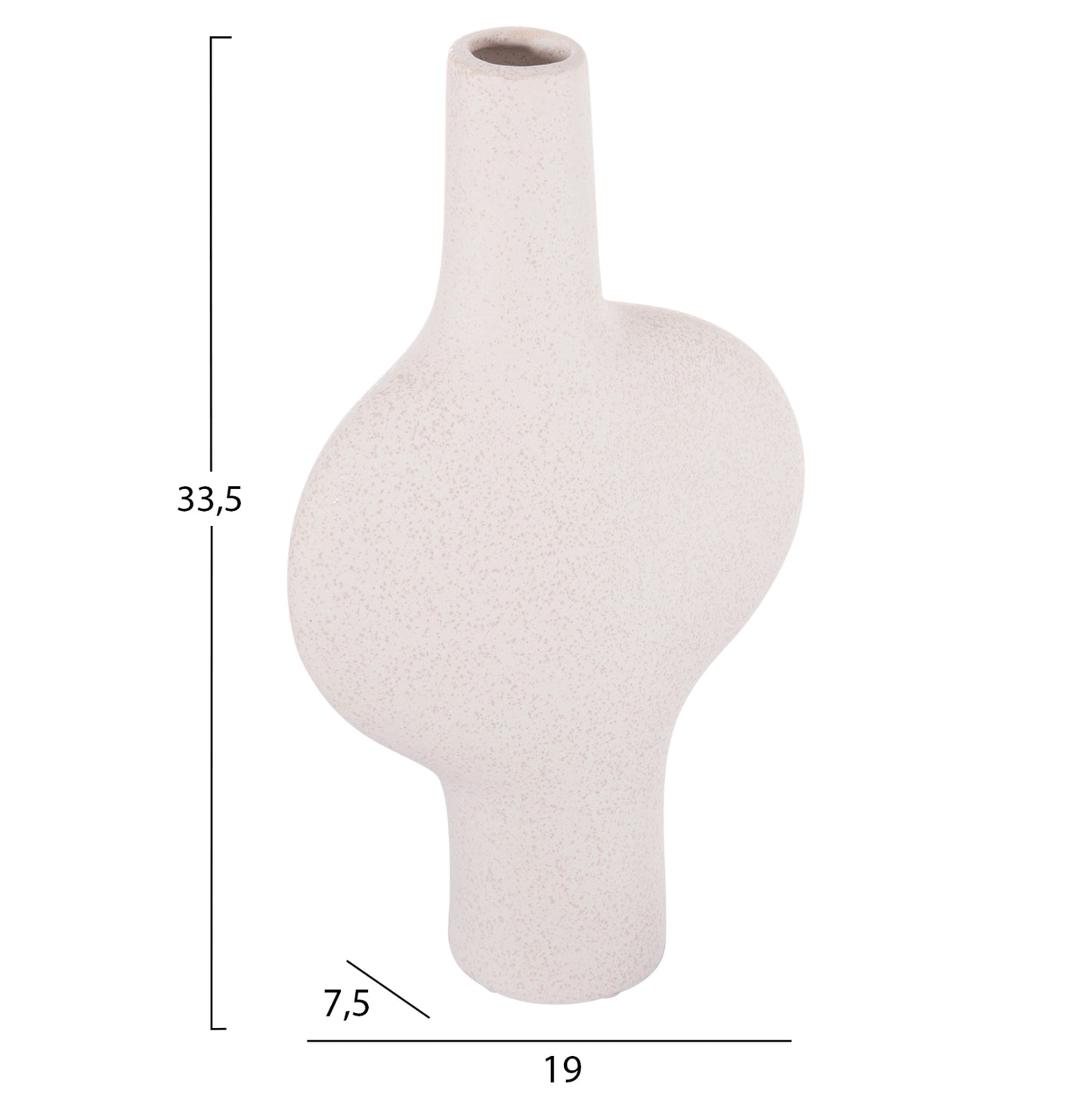 Ceramic Table Decor Series Arken Hm4620.01 Off White With Crystallisation 19x7,5x33,5hcm.