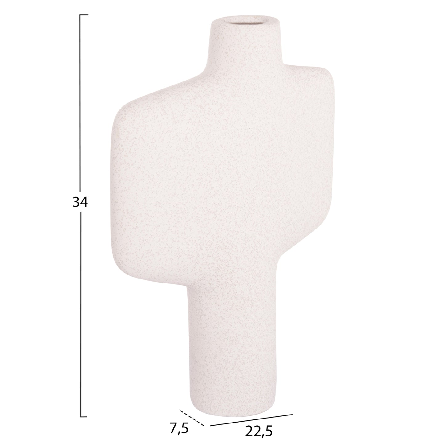 Ceramic Table Decor Series Arken Hm4622.01 Off White With Crystallisation 22.5x7.5x34hcm.