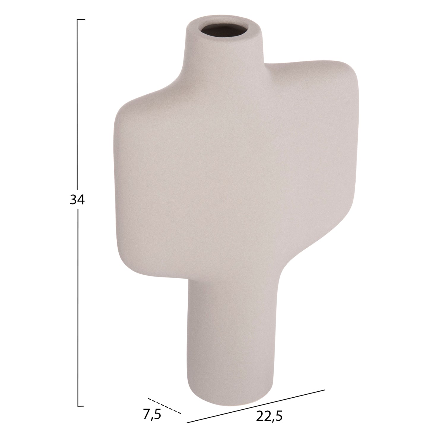 Ceramic Table Decor Series Arken Hm4622.03 Matte Grey 22x8x34.5hcm.