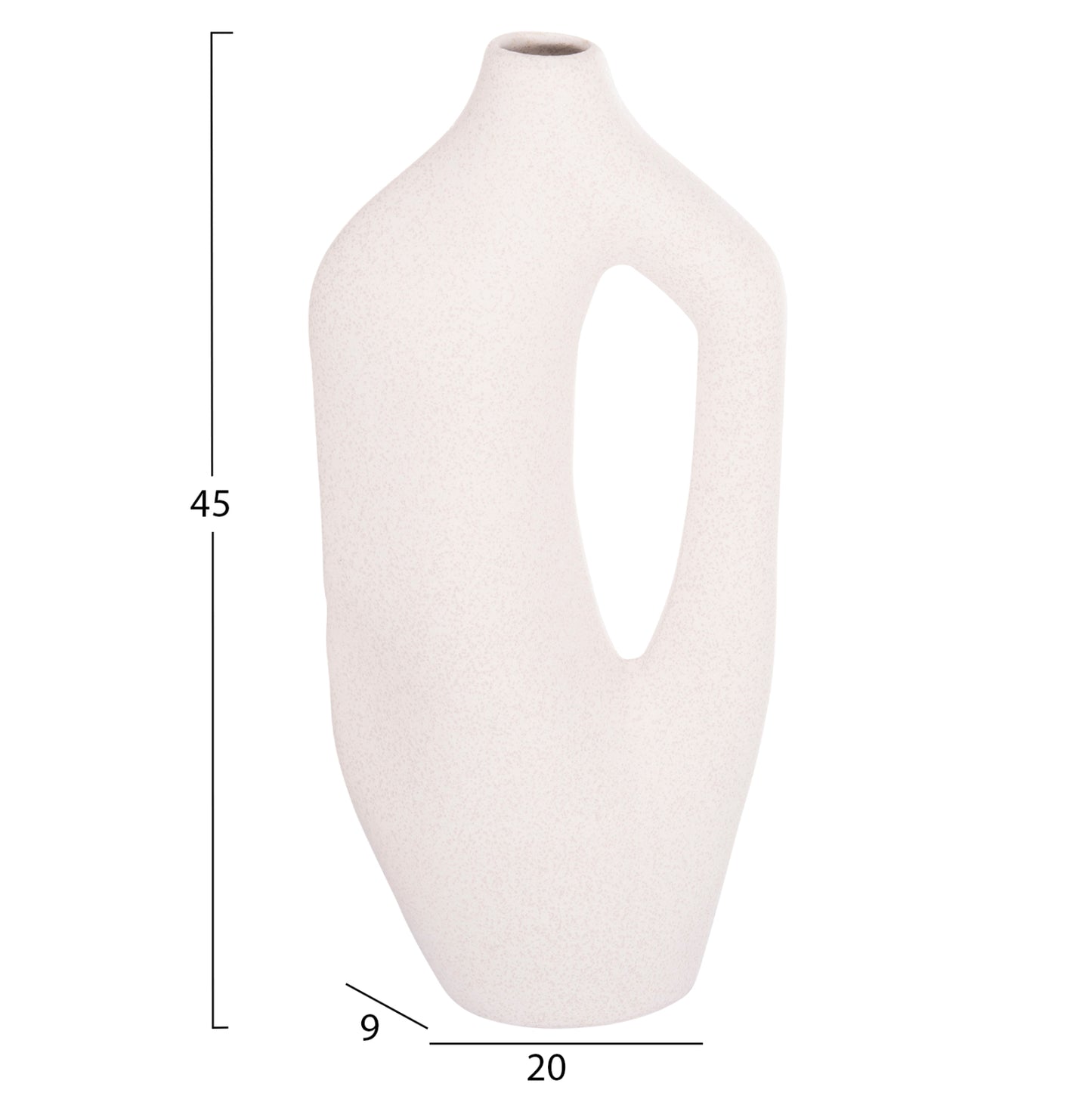 Ceramic Table Decor Series Sebor Hm4625 Off White With Crystallisation 20x9x46hcm.