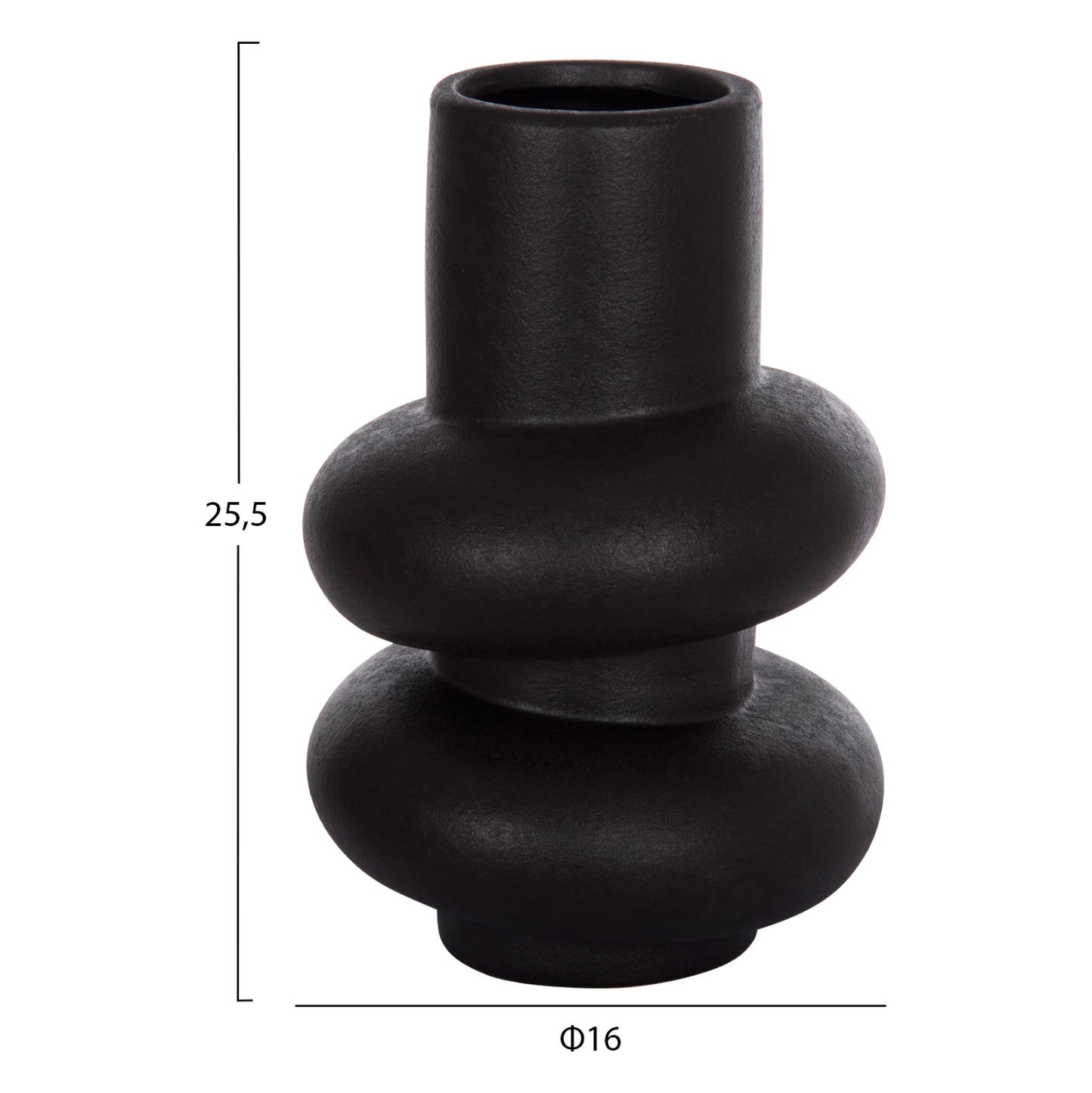 Ceramic Table Decor Rook Hm4627.02 Matte Black Φ16x25,5hcm.