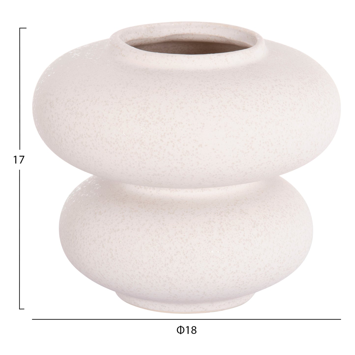 Ceramic Table Decor Rook Hm4629.01 Off White With Crystallisation Φ18x17hcm.