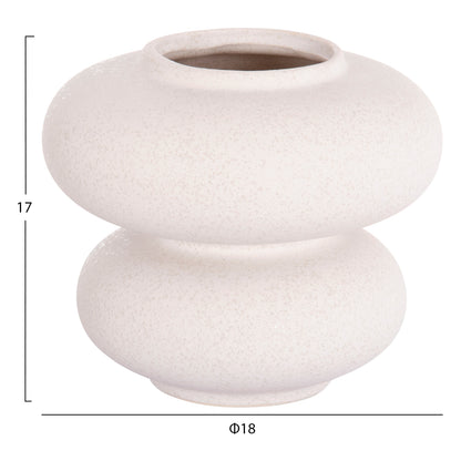 Ceramic Table Decor Rook Hm4629.01 Off White With Crystallisation Φ18x17hcm.