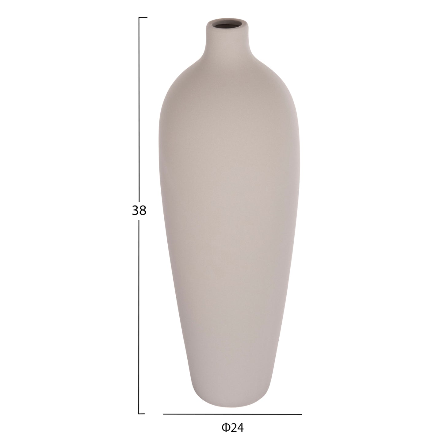 Ceramic Table Decor Galad Hm4624.03 Matte Grey Φ24x70hcm.