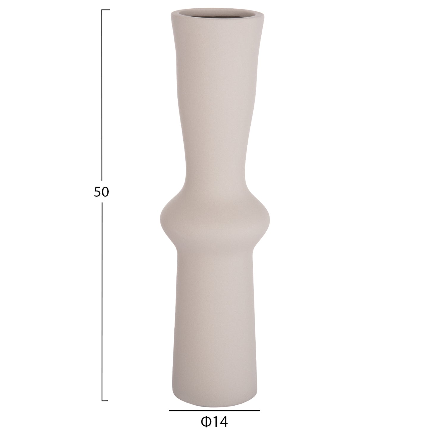 Ceramic Table Decor Scepter Hm4637.03 Matte Grey Φ14x50hcm.