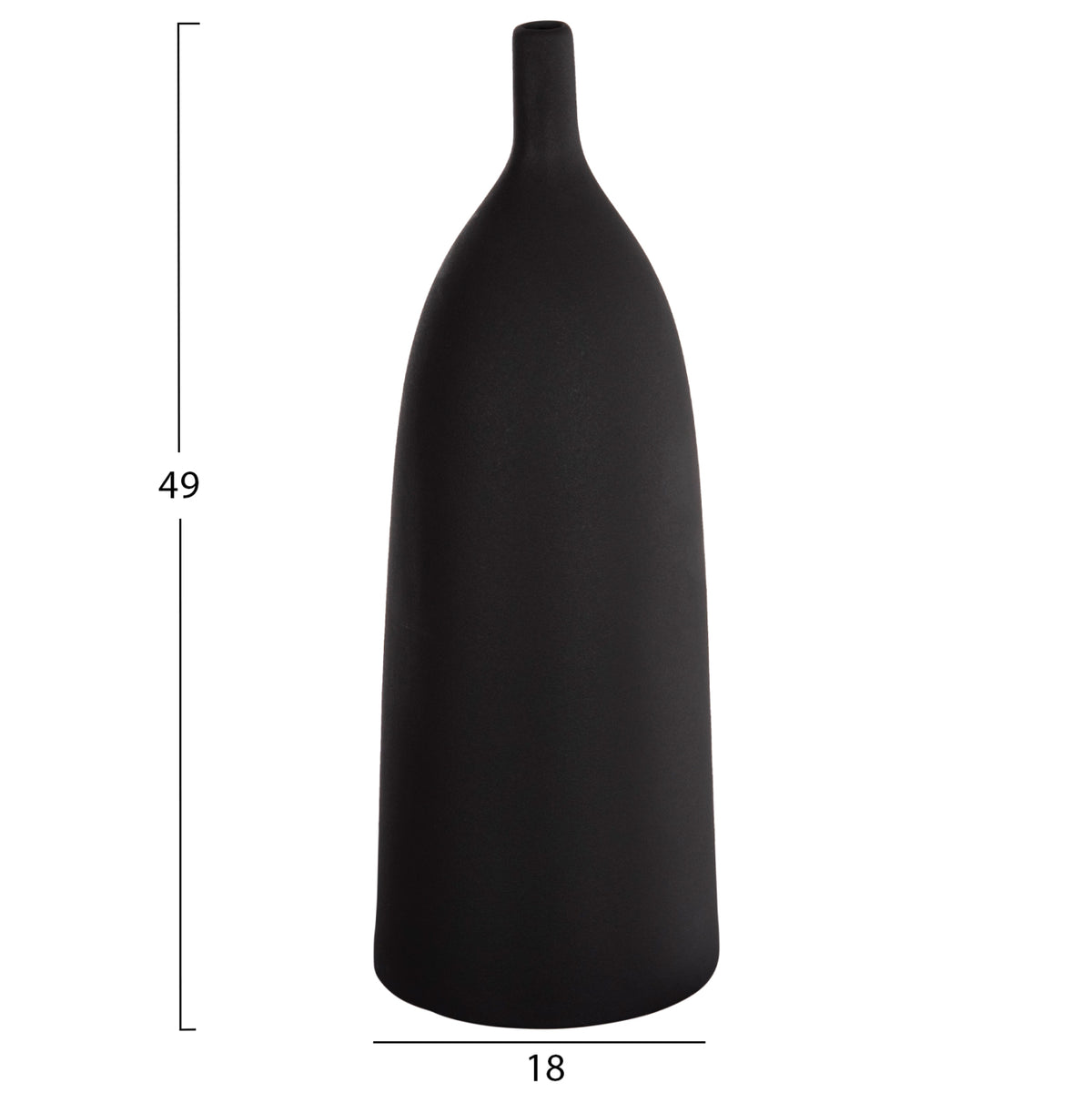Ceramic Table Decor Galad Hm4633.02 Black Matte Φ18x49h Cm.