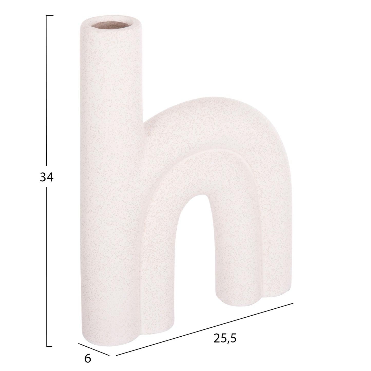 Ceramic Table Decor Arcon Hm4638.01 Off White With Crystallization 25,5x6x34hcm.