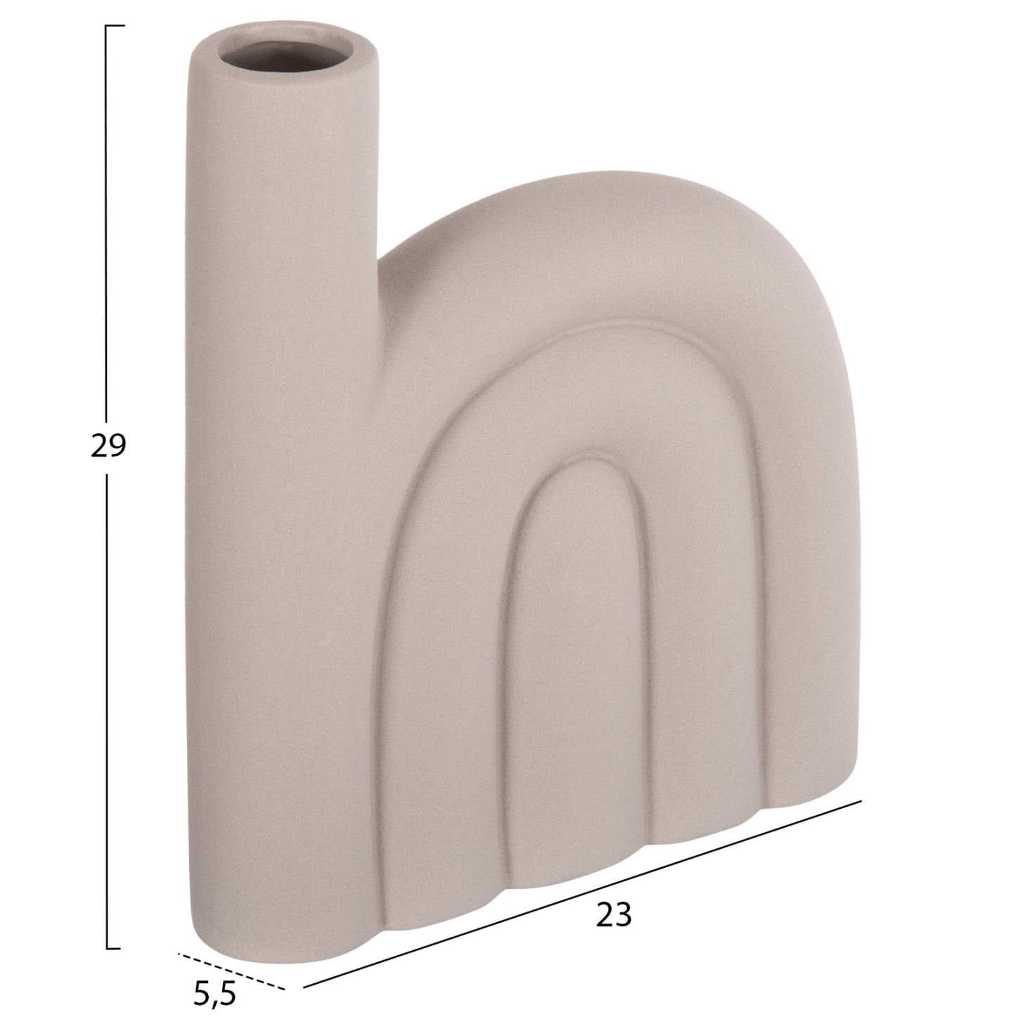 Ceramic Table Decor Arcon Hm4639.03 Matte Grey 23x5.5x29h Cm.