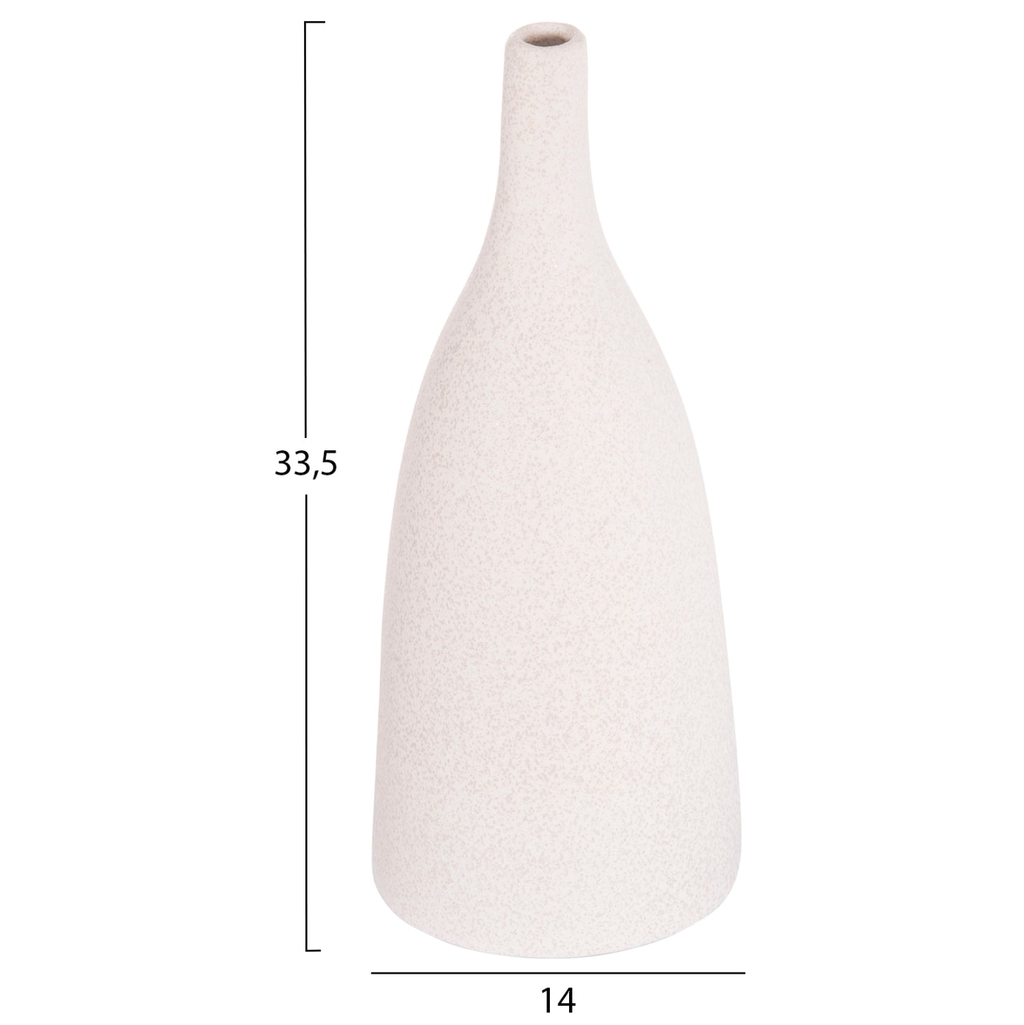 Ceramic Table Decor Galad Hm4635.01 Off White With Crystallisation Φ14x33,5h Cm.